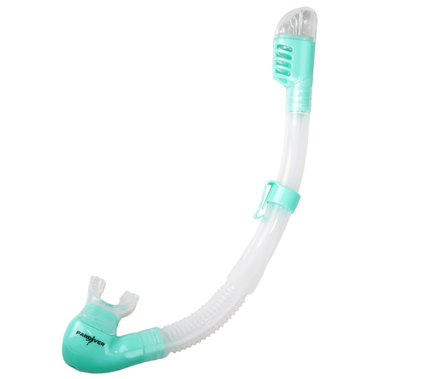 Трубка FanDiver Hyper Dry (прозрачный силикон; бирюзовый)